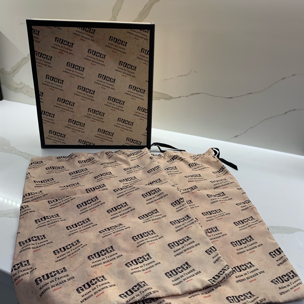 Gucci empty shoe box with 2 dust bags